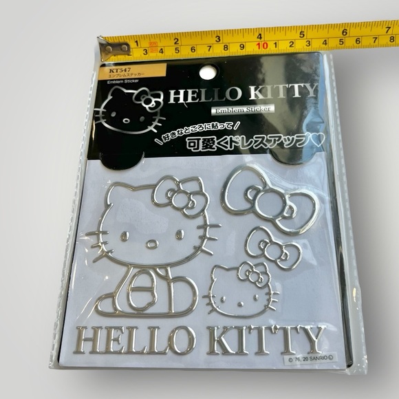 Sanrio Hello Kitty Kawaii Decal Cute Car Sticker Silver Gray KT547 Japan New - Picture 4 of 11